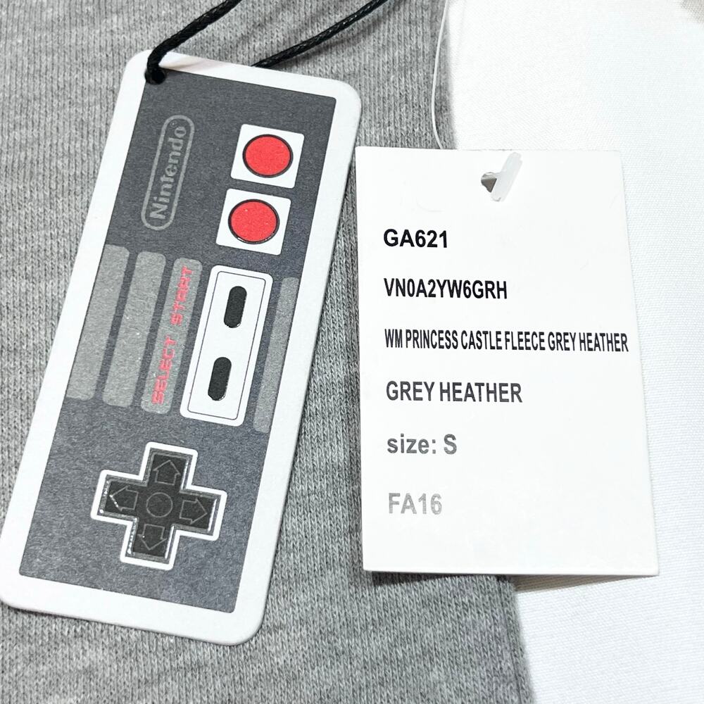 Vans x Nintendo Princess Peach Fleece Sweatshirt Grey Small Super Mario New - Picture 8 of 13